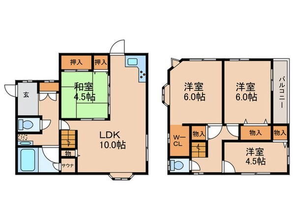 長尾元町６丁目貸家の物件間取画像